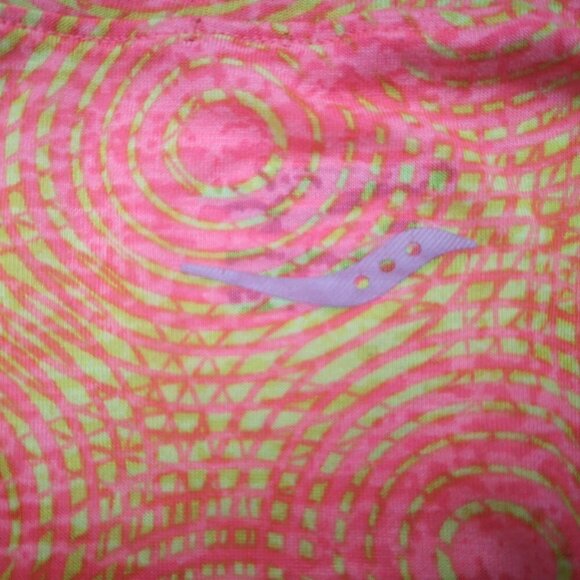 Saucony Ladies Size Large Orange Pink & Lime Green Long Sleeve Athletic Top - Picture 4 of 8